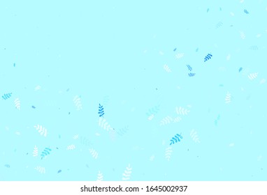 Light BLUE vector abstract pattern with leaves. Creative illustration in blurred style with leaves. Brand new design for your business.