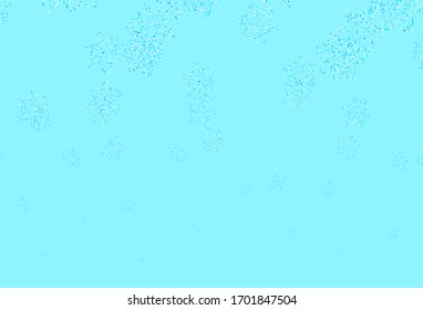 Light BLUE vector abstract pattern with flowers. Shining colored illustration with flowers. Colorful pattern for kid's books.