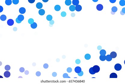Light BLUE vector abstract pattern with circles. Geometry template for your business design. Background with colored spheres.
