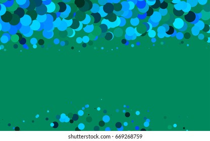 Light BLUE vector abstract pattern with circles. Geometry template for your business design. Background with colored spheres.