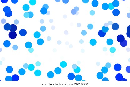 Light BLUE vector abstract pattern with circles. Geometry template for your business design. Background with colored spheres.