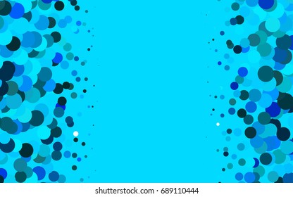 Light BLUE vector abstract pattern with circles. Geometry template for your business design. Background with colored spheres.