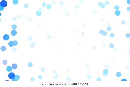 Light BLUE vector abstract pattern with circles. Geometry template for your business design. Background with colored spheres.