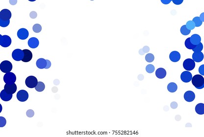 Light BLUE vector abstract pattern with circles. Geometry template for your business design. Background with colored spheres.
