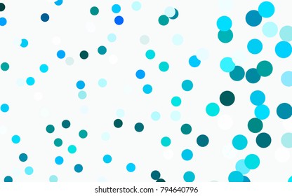 Light BLUE vector abstract pattern with circles. Geometry template for your business design. Background with colored spheres.