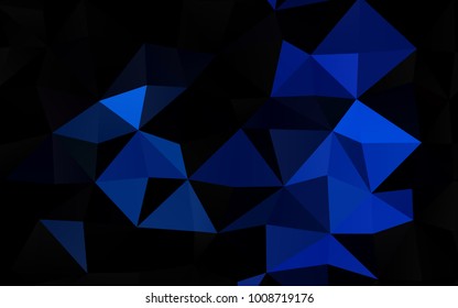 Light BLUE vector abstract polygonal template. A sample with polygonal shapes. Triangular pattern for your business design.