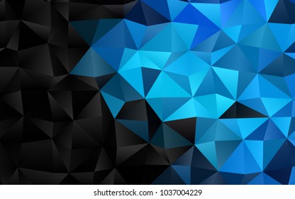 Light BLUE vector abstract polygonal template. Geometric illustration in Origami style with gradient.  The elegant pattern can be used as part of a brand book.