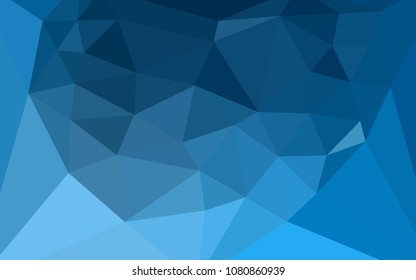 Light BLUE vector abstract polygonal background with a heart in a centre. Illustration in mosaic style with gradient.  A completely new design for your leaflet.