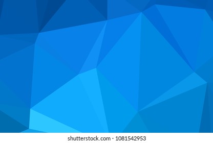 Light BLUE vector abstract polygonal template. A completely new color illustration in a  polygonal style. That pattern can be used as a part of a brand book.