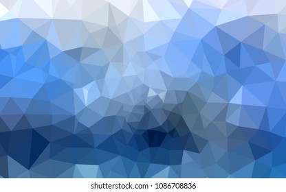 Light BLUE vector abstract polygonal template. Shining polygonal illustration, which consist of triangles. Completely new template for your banner.