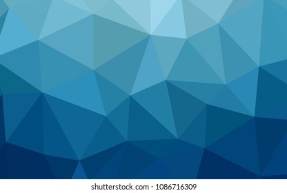 Light BLUE vector abstract polygonal pattern. Shining polygonal illustration, which consist of triangles. A completely new design for your leaflet.
