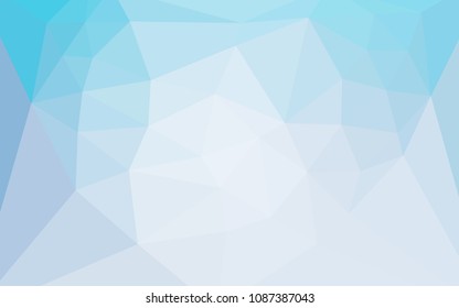 Light BLUE vector abstract polygonal template with a heart in a centre. Colorful illustration with gradient. Brand new design for your business.
