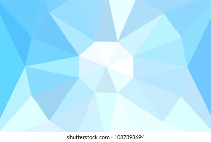 Light BLUE vector abstract polygonal background with a gem in a centre. A sample with polygonal shapes. Brand new style for your business design.