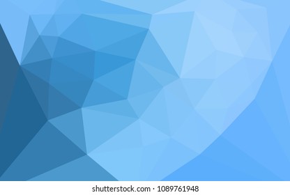 Light BLUE vector abstract polygonal template with a heart in a centre. A sample with polygonal shapes. Brand new style for your business design.