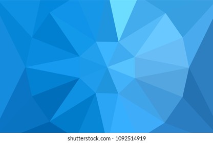 Light BLUE vector abstract polygonal background with a gem in a centre. Abstract illustration with an elegant triangles. Triangular pattern for your design.