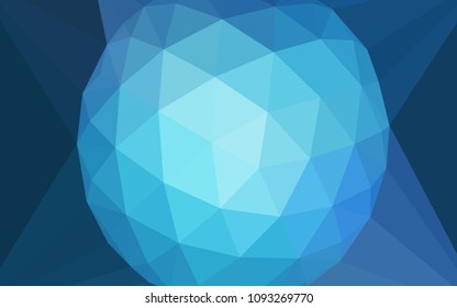 Light BLUE vector abstract polygonal template with a gem in a centre. Shining colorful illustration with triangles. Textured pattern for your backgrounds.