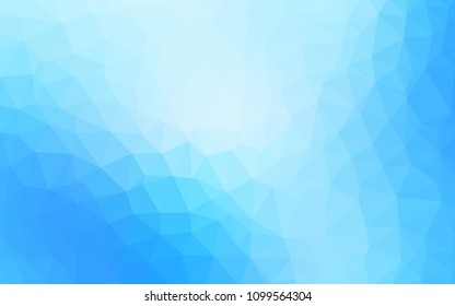 Light BLUE vector abstract polygonal template. Colorful illustration in polygonal style with gradient. Triangular pattern for your design.