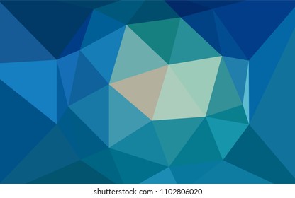Light BLUE vector abstract polygonal pattern. Glitter abstract illustration with an elegant triangles. Polygonal design for your web site.