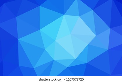 Light BLUE vector abstract polygonal background. Shining polygonal illustration, which consist of triangles. Template for cell phone's backgrounds.