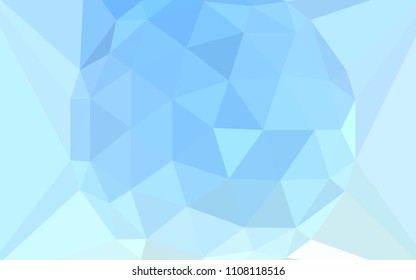 Light BLUE vector abstract polygonal template with a gem in a centre. Polygonal illustration, which consists of triangles. New template for your brand book.