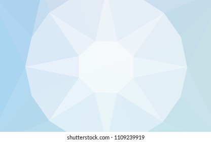 Light BLUE vector abstract polygonal template with a gem in a centre. Illustration in abstract style with triangles. A completely new design for your leaflet.