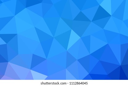 Light BLUE vector abstract polygonal template. Shining polygonal illustration, which consist of triangles. Best triangular design for your business.