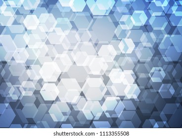Light BLUE vector abstract polygonal template. Colorful illustration in abstract style with gradient. The best hexagonal design for your business.