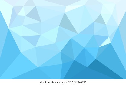 Light BLUE vector abstract polygonal template with a heart in a centre. Modern abstract illustration with triangles. Textured pattern for your backgrounds.