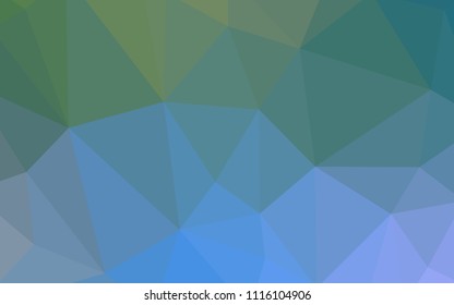 Light BLUE vector abstract polygonal template. Geometric illustration in Origami style with gradient.  Textured pattern for your backgrounds.