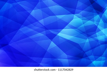 Light BLUE vector abstract polygonal template. Geometric illustration in Origami style with gradient.  A completely new design for your leaflet.