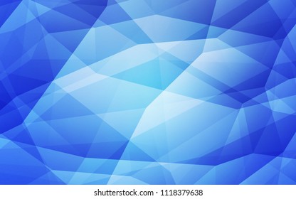 Light BLUE vector abstract polygonal pattern. Geometric illustration in Origami style with gradient.  Template for cell phone's backgrounds.