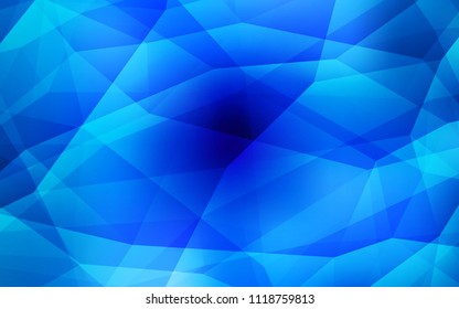 Light BLUE vector abstract polygonal background. Glitter abstract illustration with an elegant triangles. New template for your brand book.