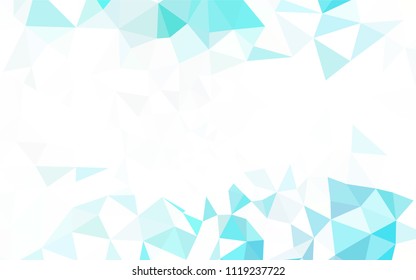 Light BLUE vector abstract polygonal template. Geometric illustration in Origami style with gradient.  New template for your brand book.
