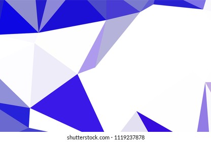 Light BLUE vector abstract polygonal pattern. Glitter abstract illustration with an elegant triangles. Polygonal design for your web site.