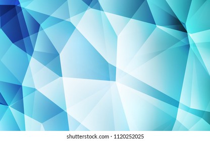 Light BLUE vector abstract polygonal pattern. Polygonal abstract illustration with gradient. Triangular pattern for your design.