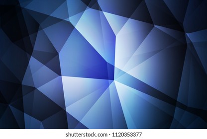 Light BLUE vector abstract polygonal background. A sample with polygonal shapes. Triangular pattern for your design.