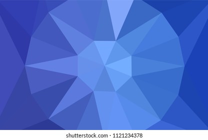 Light BLUE vector abstract polygonal pattern with a gem in a centre. Colorful abstract illustration with triangles. Triangular pattern for your design.