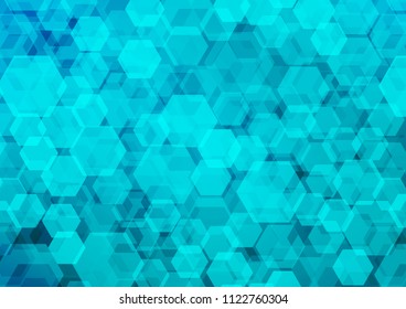 Light BLUE vector abstract polygonal background. A sample with polygonal shapes. hexagonal pattern for your business design.