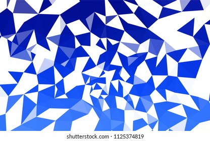 Light BLUE vector abstract polygonal background. Shining polygonal illustration, which consist of triangles. Triangular pattern for your design.