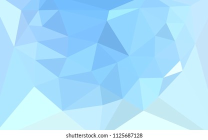 Light BLUE vector abstract polygonal background with a heart in a centre. Abstract illustration with an elegant triangles. Triangular pattern for your design.