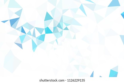 Light BLUE vector abstract polygonal pattern. Shining colorful illustration with triangles. A completely new design for your leaflet.