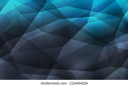 Light BLUE vector abstract polygonal pattern. Triangular geometric sample with gradient.  New template for your brand book.