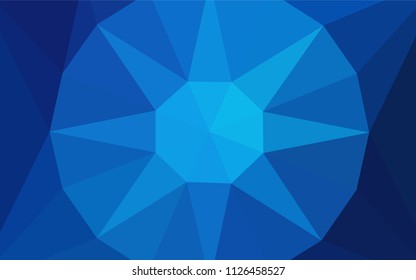 Light BLUE vector abstract polygonal background with a gem in a centre. Colorful abstract illustration with triangles. Pattern for a brand book's backdrop.
