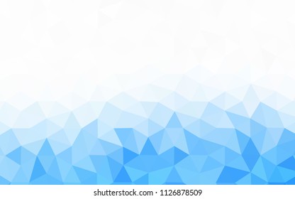 Light BLUE vector abstract polygonal template. Shining polygonal illustration, which consist of triangles. Triangular pattern for your design.