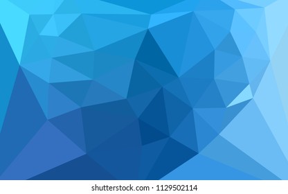 Light BLUE vector abstract polygonal template with a heart in a centre. Modern abstract illustration with triangles. New template for your brand book.