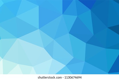 Light BLUE vector abstract polygonal template. Creative illustration in halftone style with triangles. Polygonal design for your web site.
