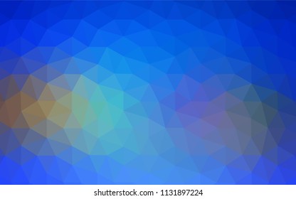 Light BLUE vector abstract polygonal template. Glitter abstract illustration with an elegant triangles. Template for cell phone's backgrounds.