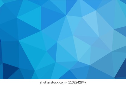 Light BLUE vector abstract polygonal template. Glitter abstract illustration with an elegant triangles. Best triangular design for your business.