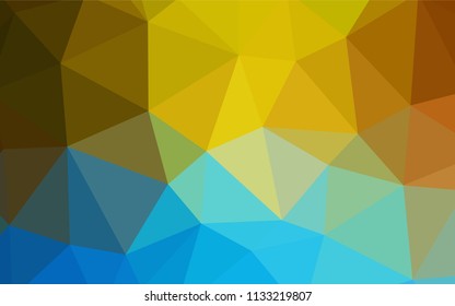 Light BLUE vector abstract polygonal pattern. Shining colorful illustration with triangles. New template for your brand book.