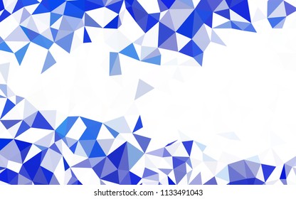 Light BLUE vector abstract polygonal template. Shining polygonal illustration, which consist of triangles. A new texture for your web site.
